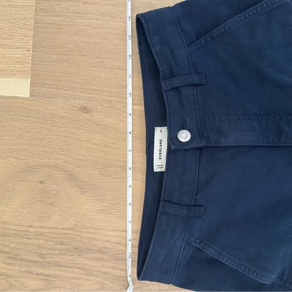 Everlane The Utility Barrel Pant Jean Cotton Twill Navy Blue High Rise 4 Panel - Picture 14 of 16